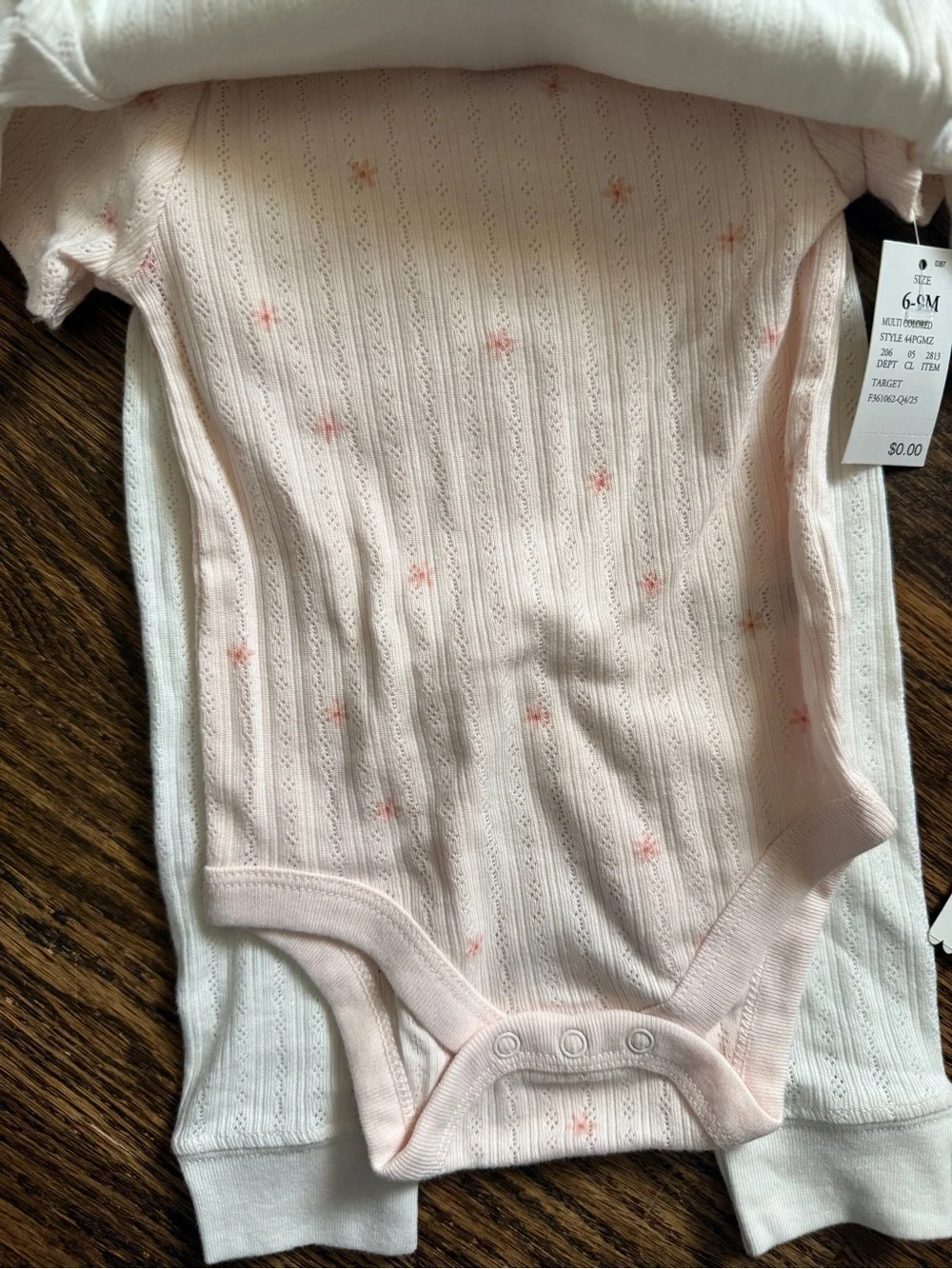 Cloud Island Baby Girls’ 3 piece floral pointelle knit outfit 6-9M